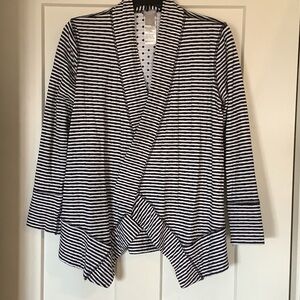 Chico's Black and White Striped Blazer, reverses to polka dot